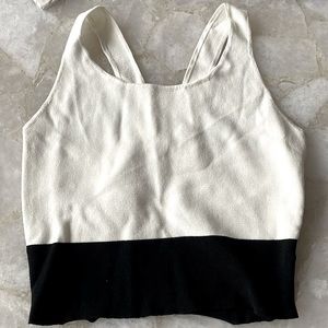 Black and white colorblock top